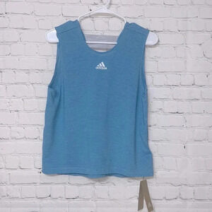 NWT Adidas top women’s medium blue white sleeveless tank top gym clothes workout
